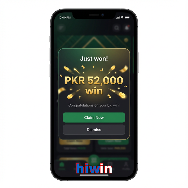 Main screen of Hiwin win page for PK players